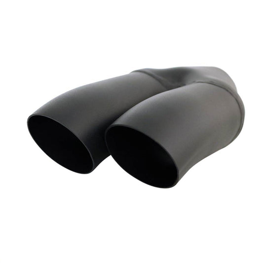 Exhaust Tip Dump Pipe 2.25" In Dual 2.5" Out 9" Long RHS 304 Matte Black