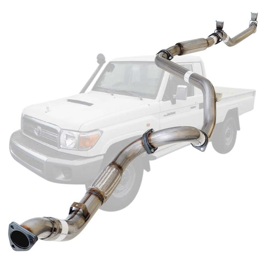 Toyota Landcruiser 79 Series VDJ79R V8 2007 - 10/2016 S Cab Ute 3 Inch Turbo Back Exhaust