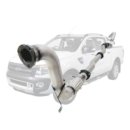 Ford Ranger PX 2011-2016 3.2L 3.5 Inch Turbo Back Stainless Exhaust System