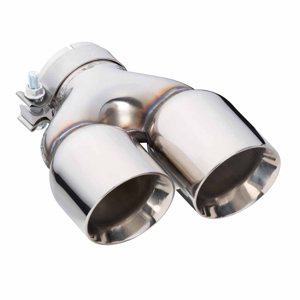 Exhaust Tip Y-Piece Inner Cone 3 Inch In - Dual 3.5" Out 9" Long LHS Polished SS