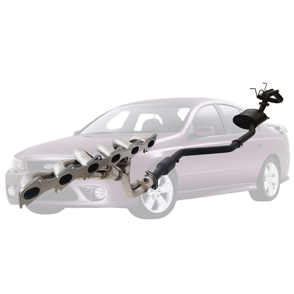 Falcon BA BF XR6 Sedan 2.5 Inch Exhaust With XPS Extractor & Hiflow Cat Rear Dual Tailpipe