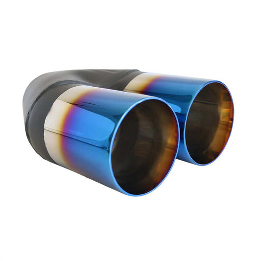 Exhaust Tip Straight Cut Inner Cone 2.25 Inch In Dual 3.5 Inch Out Blue Flame