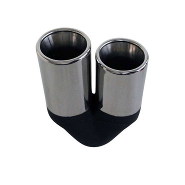 Exhaust Tip Straight Cut Rolled Inner Cone Stepped 2.25" In - Dual 3" Out 304 SS