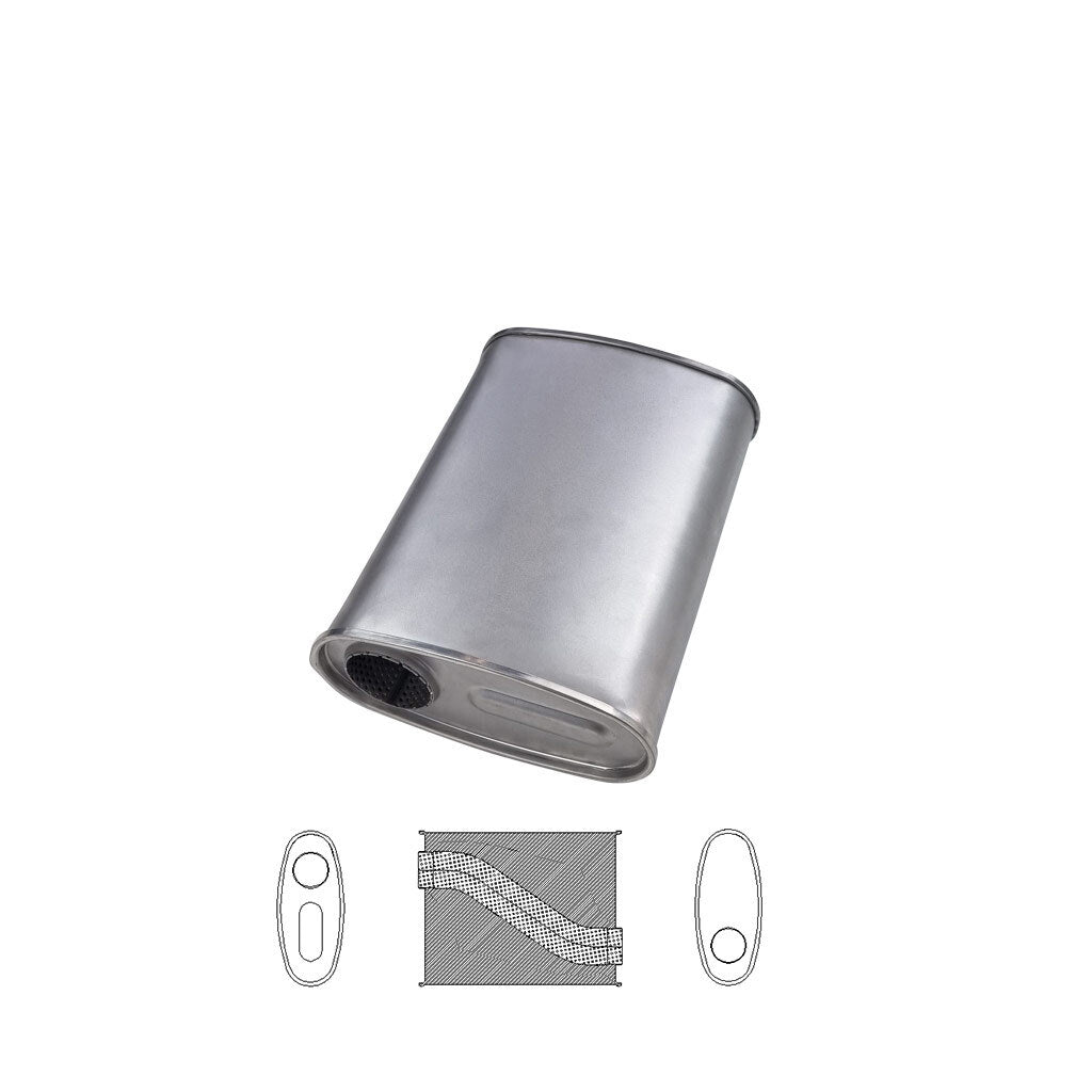 10" x 4" Offset/Offset Configurations Mufflers | Aluminised | Select Your Size Length and Internal Options