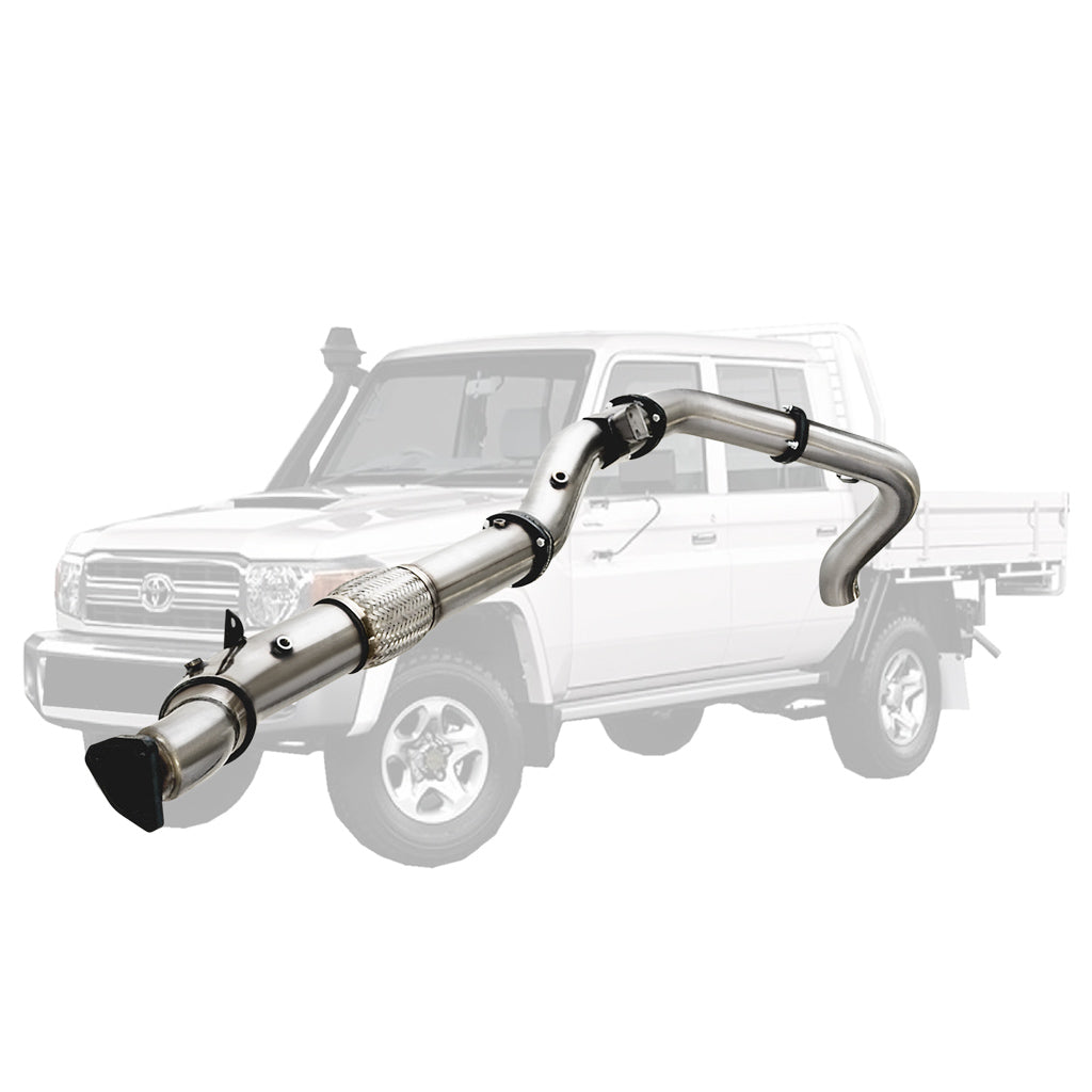 Toyota Landcruiser 79 Series VDJ79 UTE 4.5L V8 2016-On 4 Inch Stainless Turbo Back DPF Model Exhaust