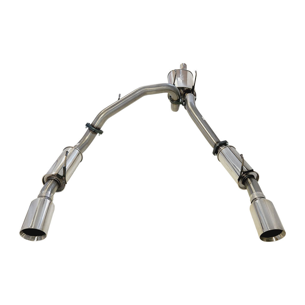 Ram 1500 DS Classic Stainless Steel Exhaust System - Twin 3 Inch Cat Back with 5 Inch Polished Chrome Tips