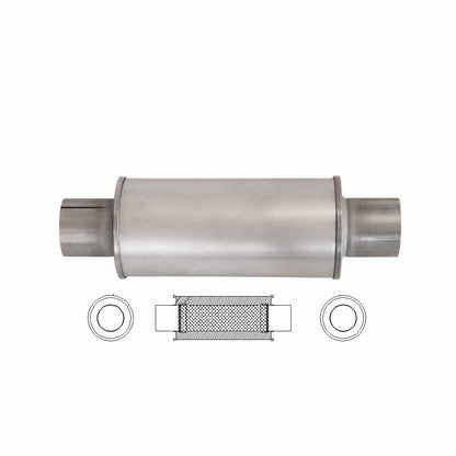 5" Round Centre/Centre Configurations Universal Mufflers | Aluminised | Select Your Size Length and Internal Options