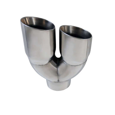 Exhaust Tip Angle Inner Cone Tapered 3" In Dual 3.5" Out LHS 304 Stainless Steel