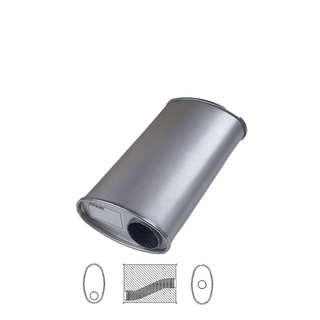 8" x 4" Offset/Centre Configurations Mufflers | Aluminised | Select Your Size Length and Internal Options