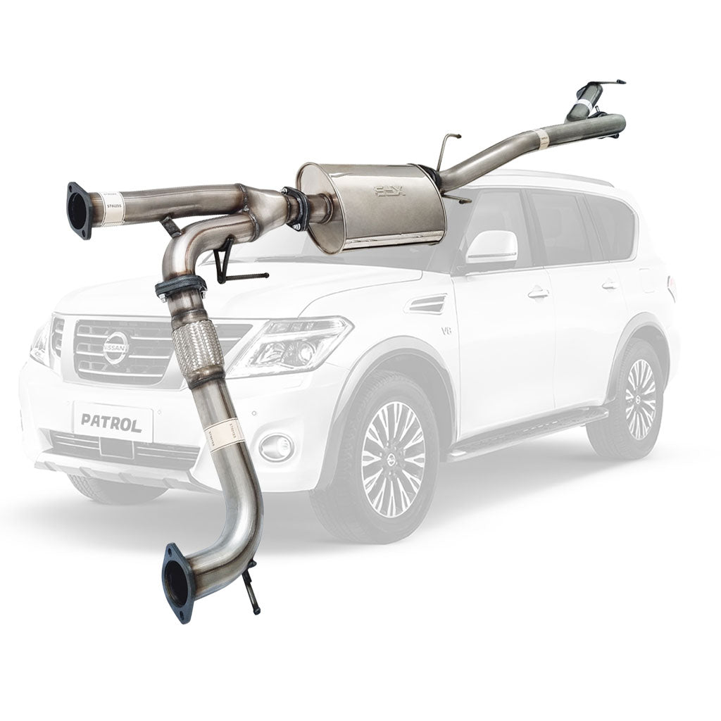 Nissan Y62 Patrol 3 Inch Stainless Steel Exhaust with Center Muffler and Straight Tail