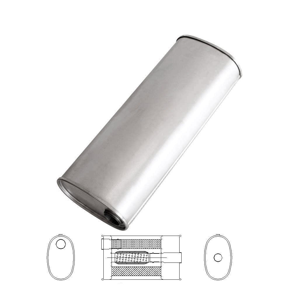 8" x 5" Offset/Centre Configurations Mufflers | Aluminised | Select Your Size Length and Internal Options
