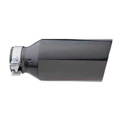 Exhaust Tip Angle Cut Inner Cone 3" In - 127mm Out 12" Long 304 Black Chrome