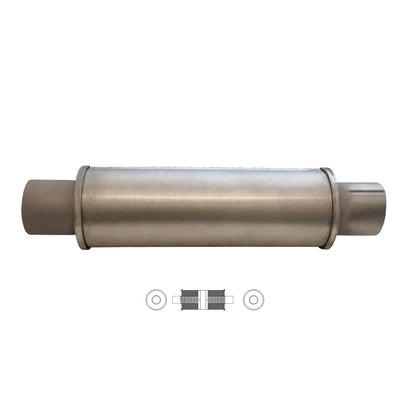 4" Round Centre/Centre Configurations Universal Mufflers | Aluminised | Select Your Size Length and Internal Options