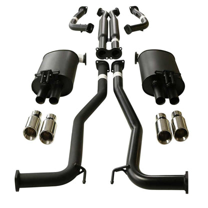 Commodore VE VF V6 V8 Sed Wag Twin 2.5" Catback Exhaust Hdx Pipe And Angle Tips