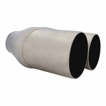 Exhaust Tip Straight Cut Inner Cone Stepped 3" In Dual 3.5" Out 304 Stainless