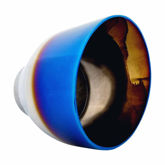 Exhaust Tip Angle Cut Inner Cone 2.5" In - 4.5" Out 5" Long Blue Flame