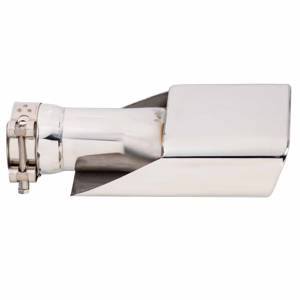 Exhaust Tip Rolled in Angle Cut 2.25 Inch Inlet 304 Stainless Steel XA XB