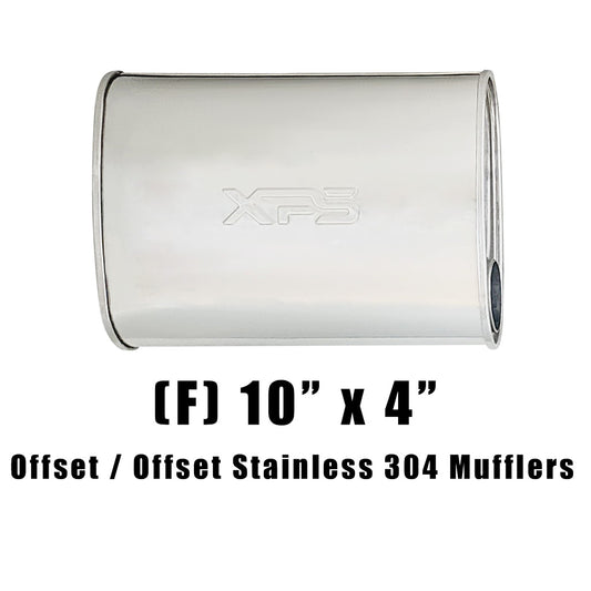 10" x 4" Offset/Offset Configurations Mufflers | Stainless 304 | Select Your Size Length and Internal Options