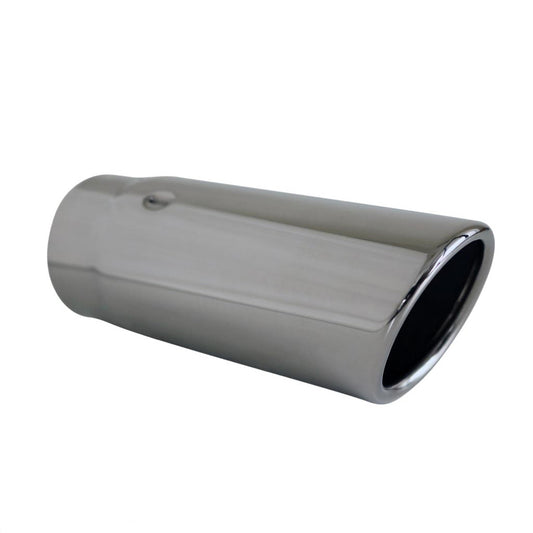 Exhaust Tip Angle Cut Rolled In 2.25 Inch In - 2.5 Inch Out 6.5 Inch Long 304ss