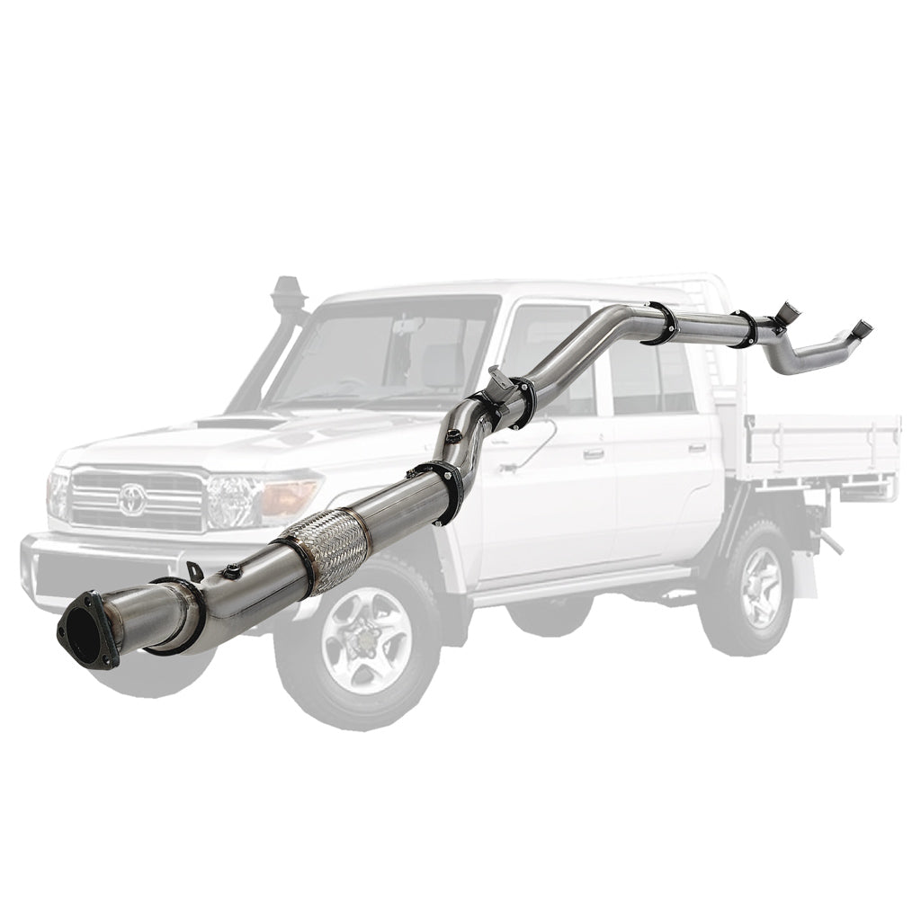 Toyota Landcruiser 79 Series VDJ79 UTE 4.5L V8 2016-On 4 Inch Stainless Turbo Back DPF Model Exhaust