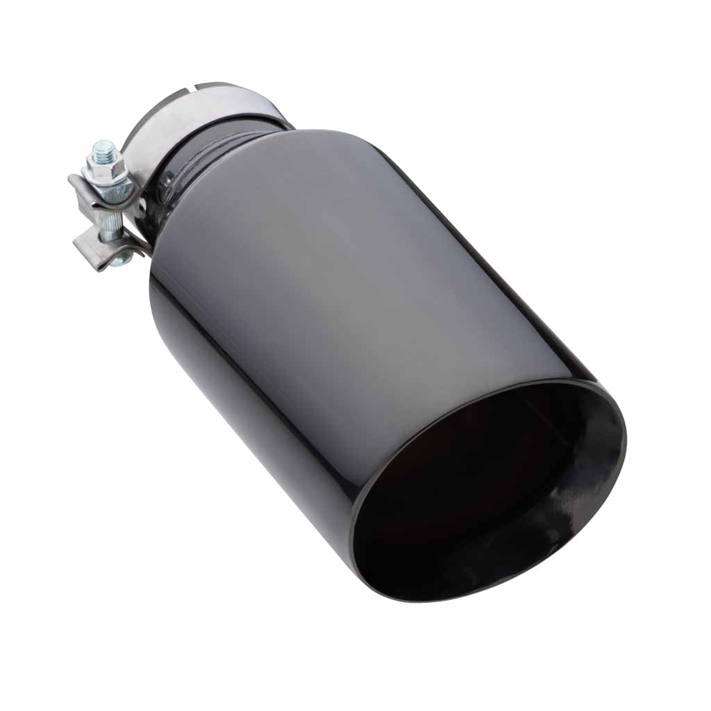 Exhaust Tip Angle Cut Inner Cone 3" In - 127mm Out 12" Long 304 Black Chrome