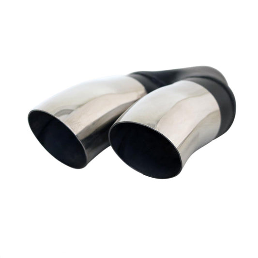 Exhaust Tip Dump Pipe 2.25 Inch In - Dual 2.5 Inch Out 9 Inch Long RHS 304ss