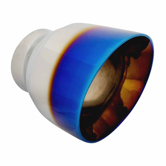 Exhaust Tip Angle Cut Inner Cone 3 Inch In - 4.5 Inch Out 5 Inch Long Blue Flame