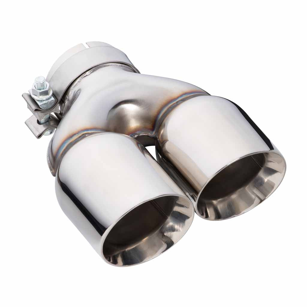 Exhaust Tip Y-Piece Inner Cone 3 Inch In - Dual 3.5" Out 9" Long RHS Polished SS