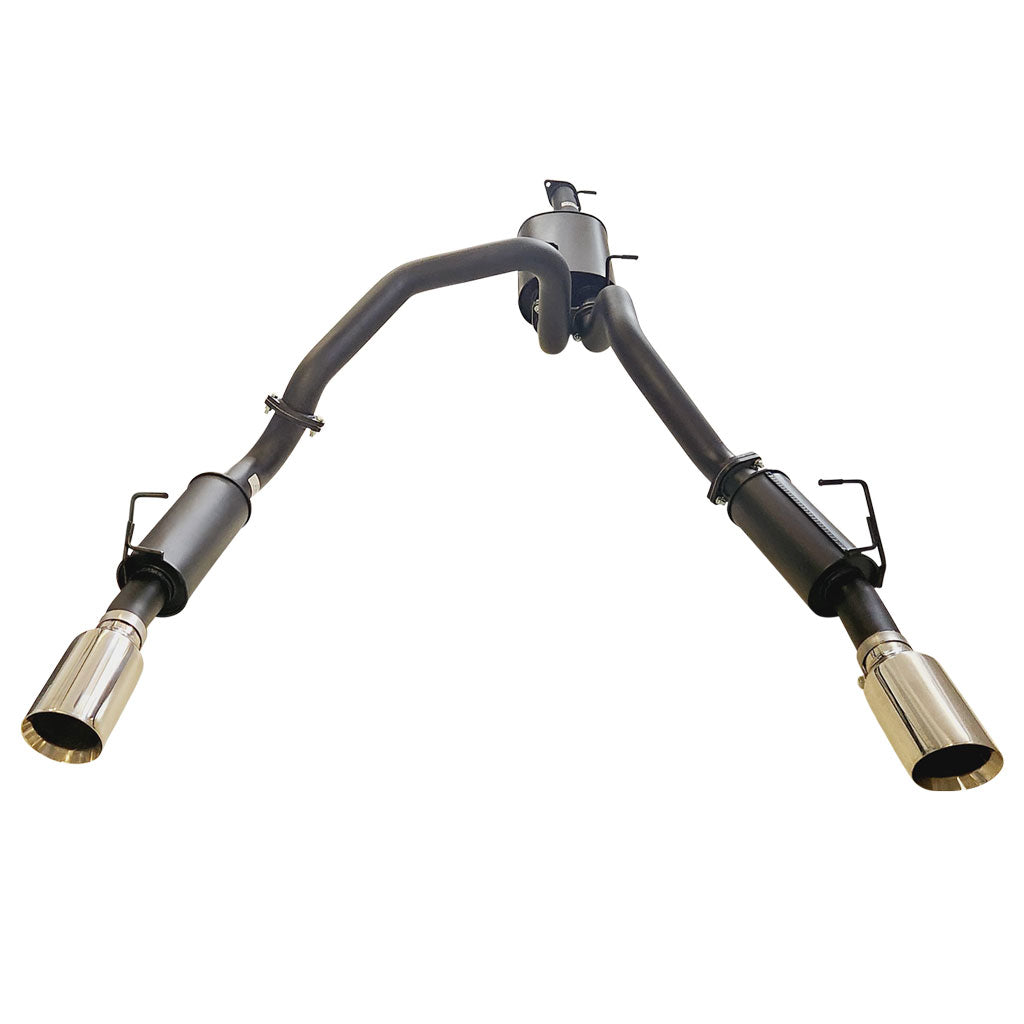 Ram 1500 DT Exhaust System - Twin 3 Inch Cat Back with 5 Inch Polished Chrome Tips for Limited and Laramie