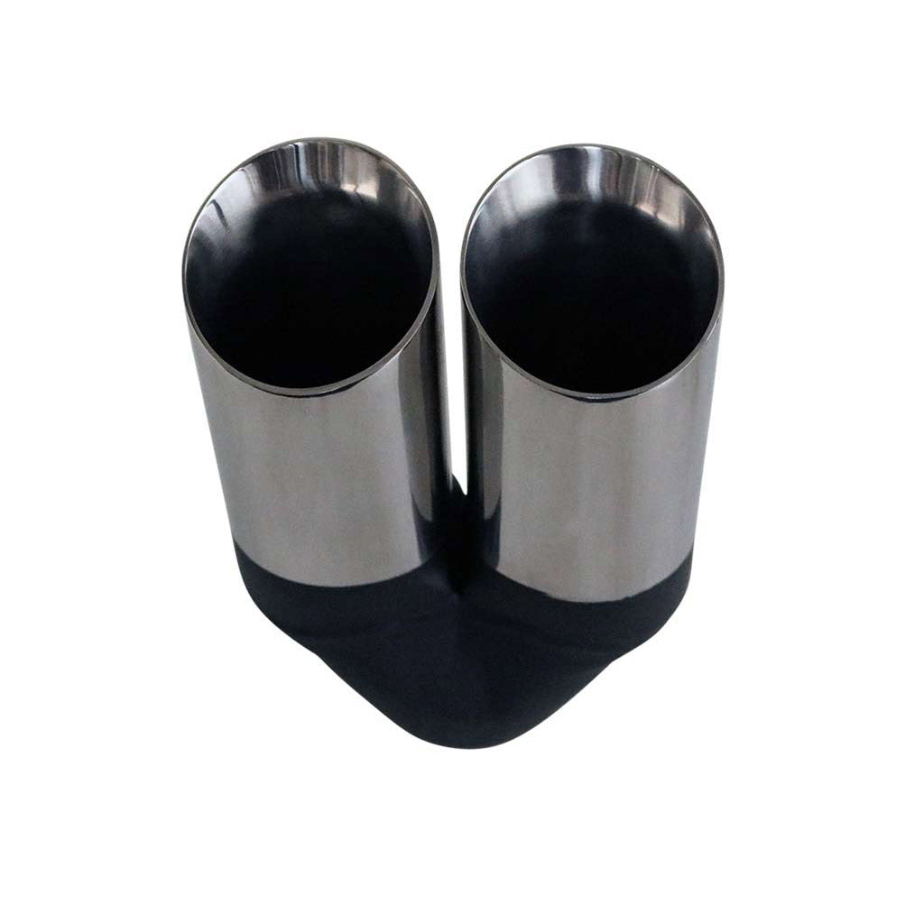 Exhaust Tip Angle Cut Inner Cone 2.25" In Dual 3" Out 9" Long Stainless