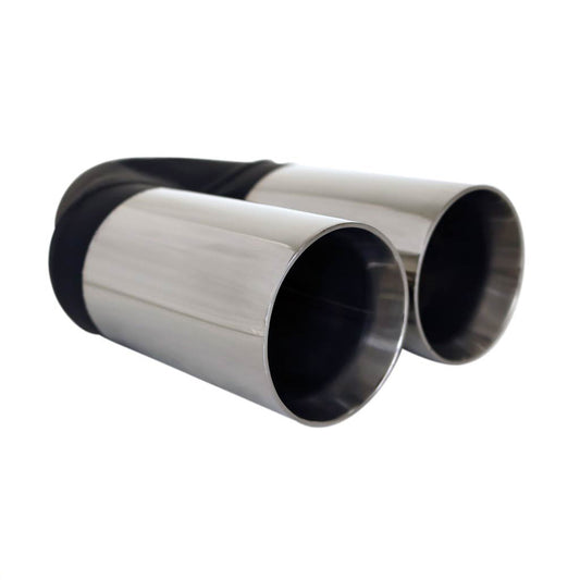 Exhaust Tip Straight Cut Inner Cone 2.25" In Dual 3" Out 9" Long 304ss