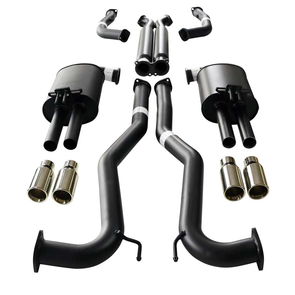 Commodore VE VF V6 V8 And Statesman WM WN Ute Twin 3 Inch Catback Exhaust - Hdx Pipe & Straight Tips