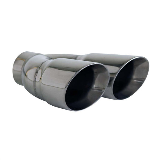 Exhaust Tip Angle Inner Cone Tapered 3" In Dual 3.5" Out LHS 304 Stainless Steel