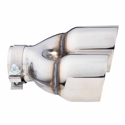 Exhaust Tip Y-Piece Inner Cone 3 Inch In - Dual 4" Out 9" Long LHS Polished SS