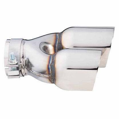 Exhaust Tip Y-Piece Inner Cone 3 Inch In - Dual 3.5" Out 9" Long LHS Polished SS