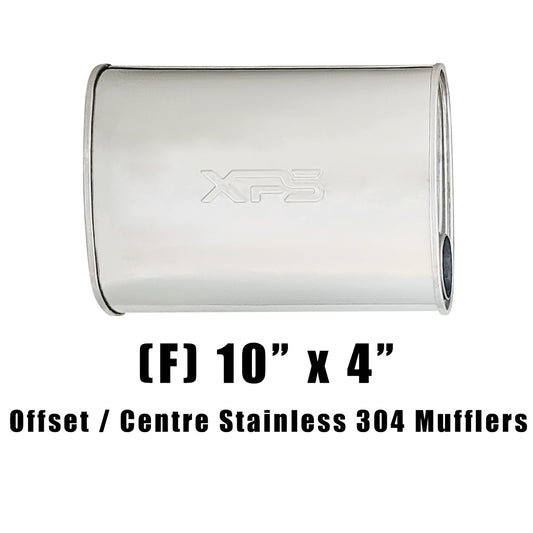 10" x 4" Offset/Centre Configurations Mufflers | Stainless 304 | Select Your Size Length and Internal Options