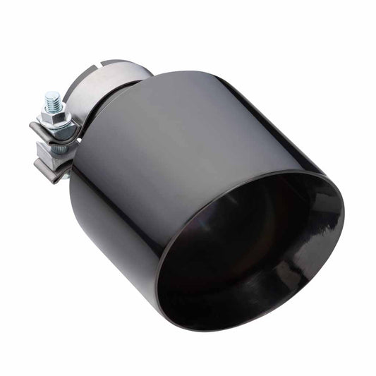 Exhaust Tip Angle Cut Inner Cone 2.5" In - 127mm Out 8" Long 304 Black Chrome