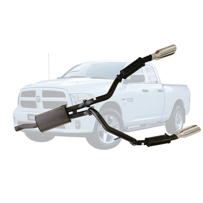 Ram 1500 DS Classic Exhaust System - Twin 3 Inch Cat Back with 5 Inch Polished Chrome Tips