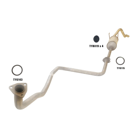 Toyota Hilux LN106 Standard Engine Back Exhaust System With Rear Muffler