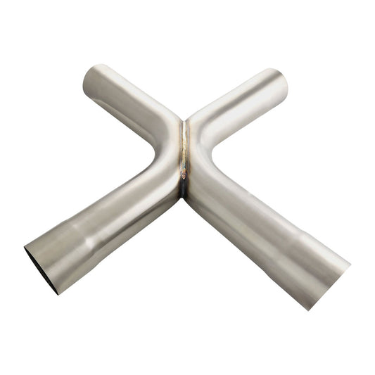 2.25 Inch OD X-Pipe 304 Brushed Stainless 90 Degree Bends