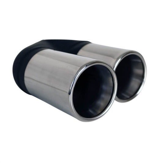 Exhaust Tip Straight Cut Rolled Inner Cone Stepped 2.25" In 2X 80mm Out 304ss