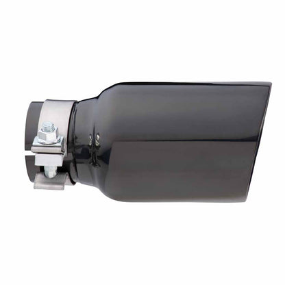 Exhaust Tip Angle Cut Inner Cone 2.5" In - 102mm Out 8" Long 304 Black Chrome