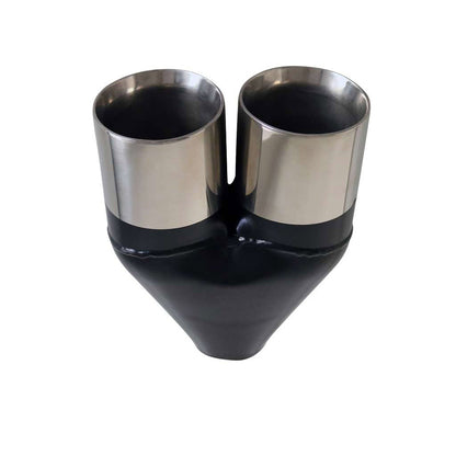 Exhaust Tip Straight Cut Inner Cone 2.25" In Dual 3.5" Out 304 Stainless Steel