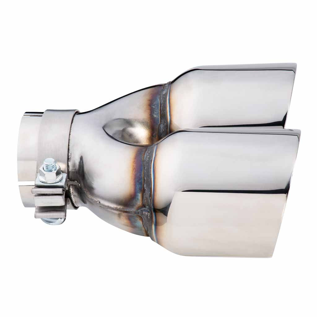 Exhaust Tip Y-Piece Inner Cone 3 Inch In - Dual 4" Out 9" Long RHS Polished SS