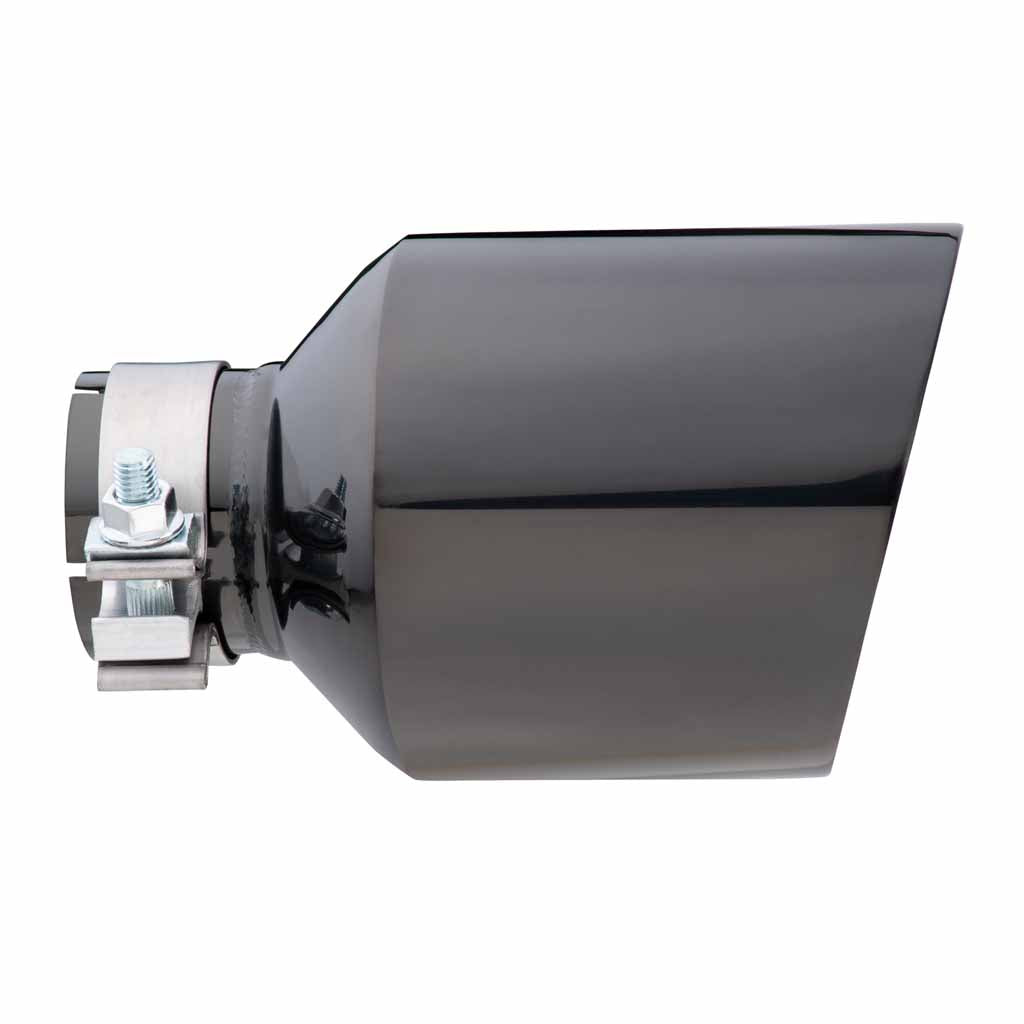 Exhaust Tip Angle Cut Inner Cone 3" In - 127mm Out 8" Long 304 Black Chrome