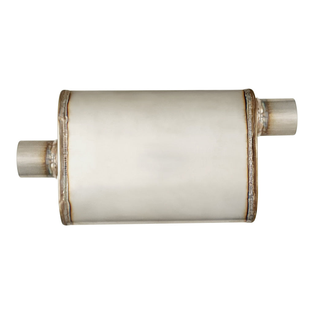 10" x 4" Offset/Centre Welded (F) Configurations Mufflers | Stainless 409 | Select Your Size Length and Internal Options