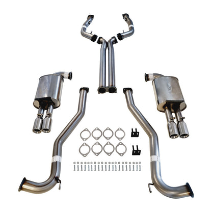 Commodore VE VF V6 V8 Sed Wag Twin 3 Inch Stainless Steel  Catback Exhaust x Pipe & Straight Tips