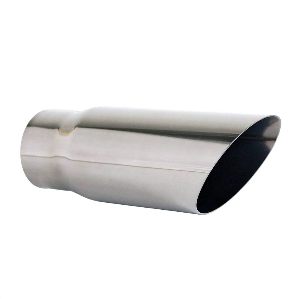 Exhaust Tip Angle Cut 2.5 Inch In - 3 Inch Out 8 Inch Long 304 Stainless Steel