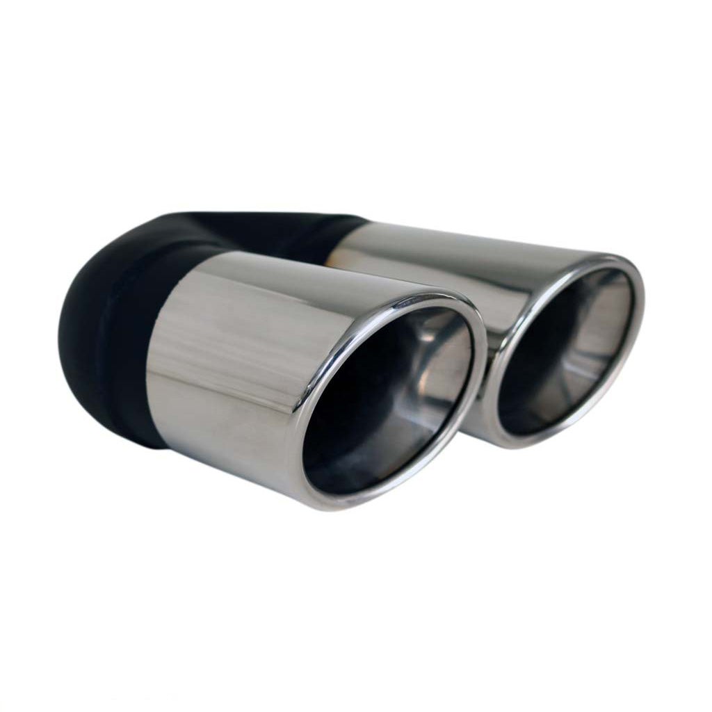 Exhaust Tip Angle Rolled Inner Cone 2.25 Inch In Dual 80mm Out LHS 304 Stainless