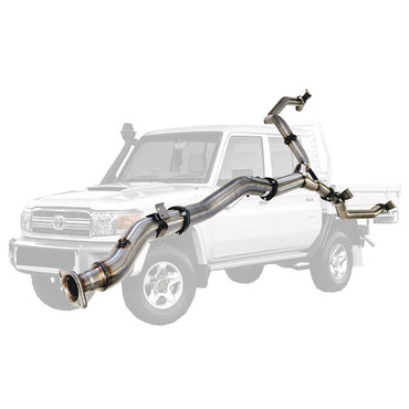 Toyota Landcruiser 79 Series VDJ79 4.5L V8 4 Inch Single into Twin 3 Inch DPF Back Exhaust